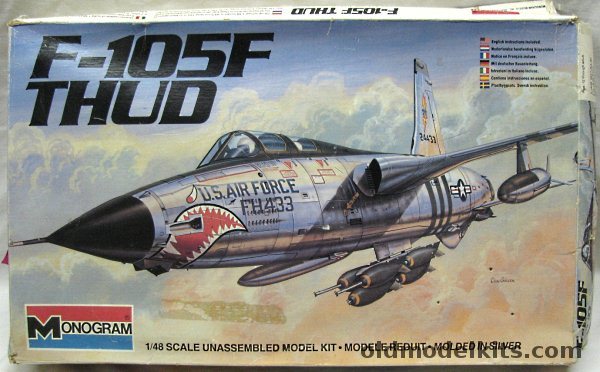 Monogram 1/48 Republic F-105F Thud Thunderchief Two-Seater, 5808 plastic model kit